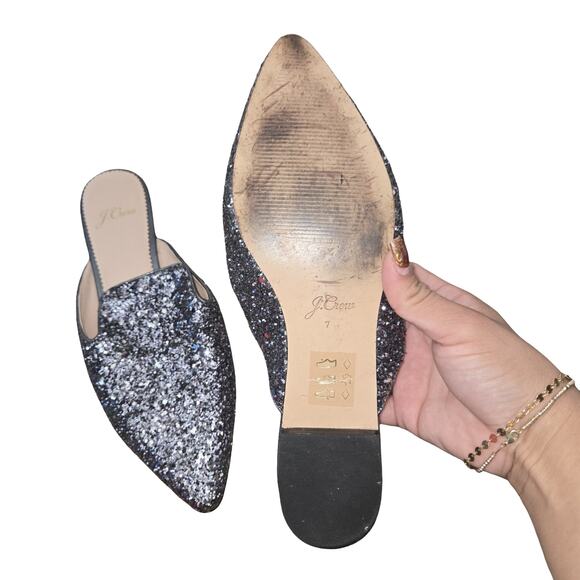 J.Crew Pointed Toe Glitter Slides Size: 7 - Picture 4 of 4